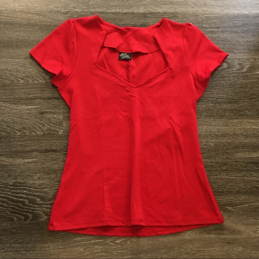 Red rock steady Pin-up top size L